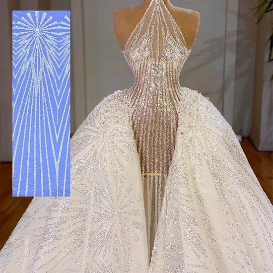 Bestway New Sequins Embroidery Lace Bridal Fabric for Wedding Party